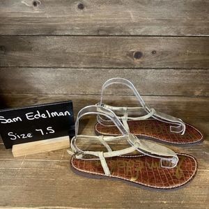 Womens Sam Edelman Camo Green Suede Leather Sandals Shoes Size 7.5 M GUC‎